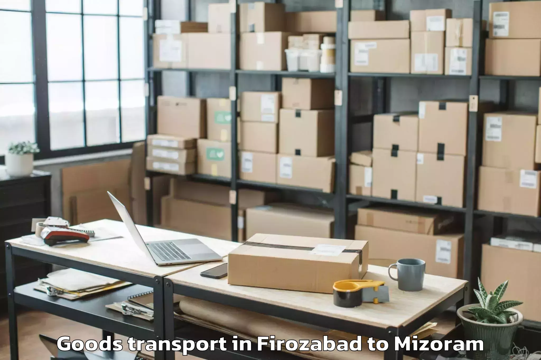 Easy Firozabad to Darlawn Goods Transport Booking